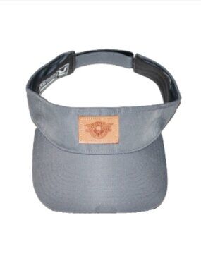 BULLS BAY Leather Logo Golf Visor, Richardson, Gray